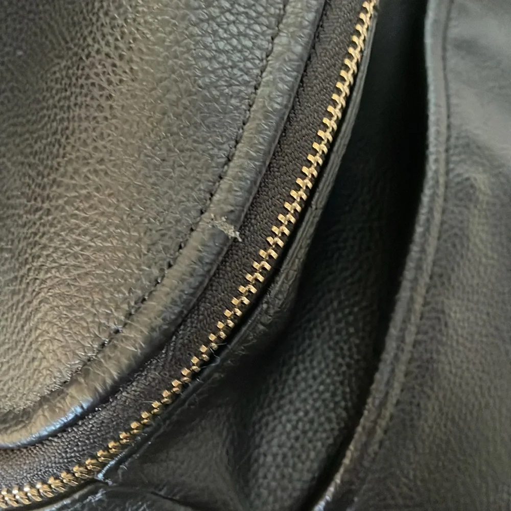 Vegan black leather diaper bag & leopard pouch